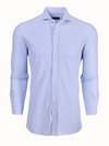 Greyson's Birmingham Bengal Striped Knit Shirt in Wolf Blue / Arctic