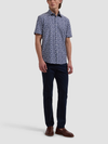 Bugatchi's Miles OoohCotton® Floral Short-Sleeve Shirt in Navy