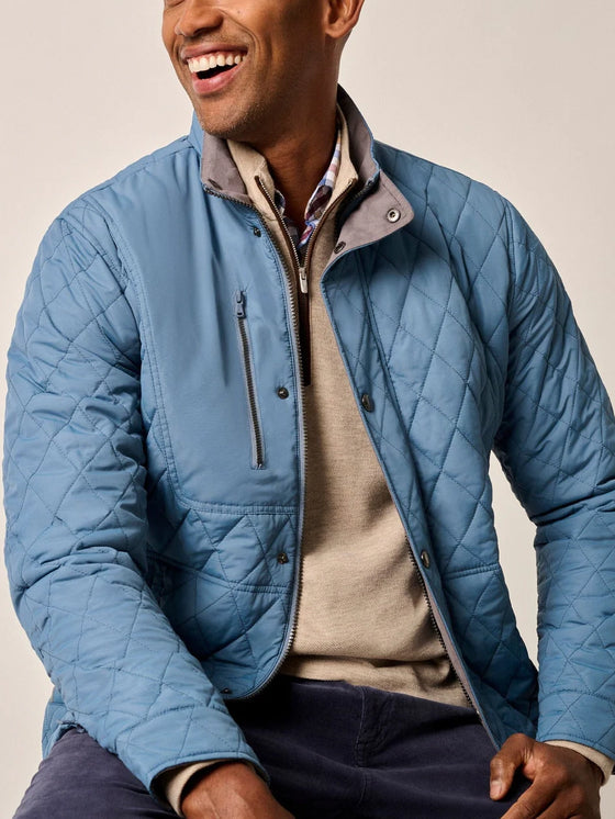 Juno Quilted Snap Jacket in Sailor