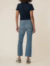 Kut from the Kloth Kelsey High Rise Ankle Flare Front Seam Patch Pocket in Articulated Wash