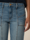 Kut from the Kloth Kelsey High Rise Ankle Flare Front Seam Patch Pocket in Articulated Wash