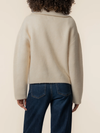 Kut From The Kloth Rue Zip Up Sweater Knit Jacket in Cream