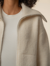 Kut From The Kloth Rue Zip Up Sweater Knit Jacket in Cream