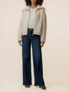 Kut From The Kloth Rue Zip Up Sweater Knit Jacket in Cream