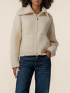 Kut From The Kloth Rue Zip Up Sweater Knit Jacket in Cream