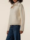 Kut From The Kloth Rue Zip Up Sweater Knit Jacket in Cream