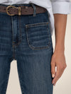 Kut from the Kloth Ana Flare with Patch Pockets in Deductive with Dark Base Wash