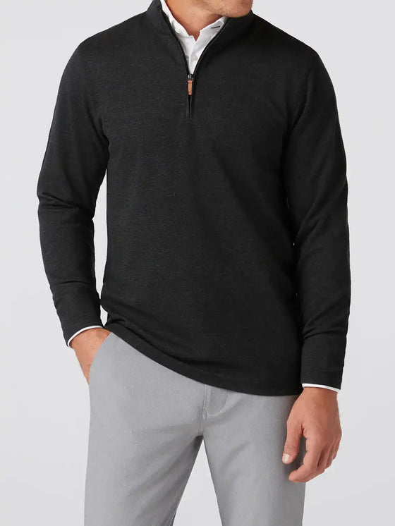 KPI Quarter Zip in Black Heather Mizzen and Main