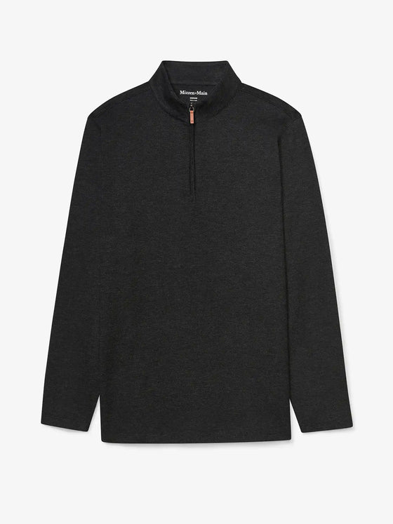 KPI Quarter Zip in Black Heather Mizzen and Main