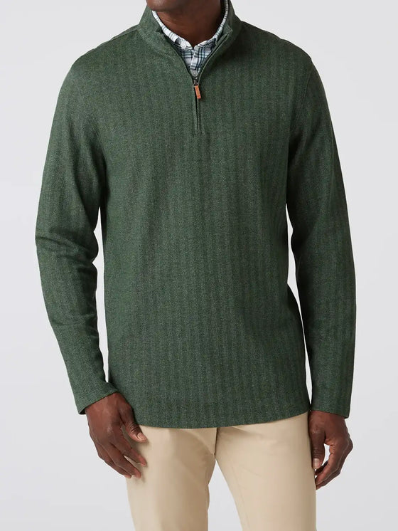 KPI Quarter Zip in Spruce Herringbone Mizzen and Main