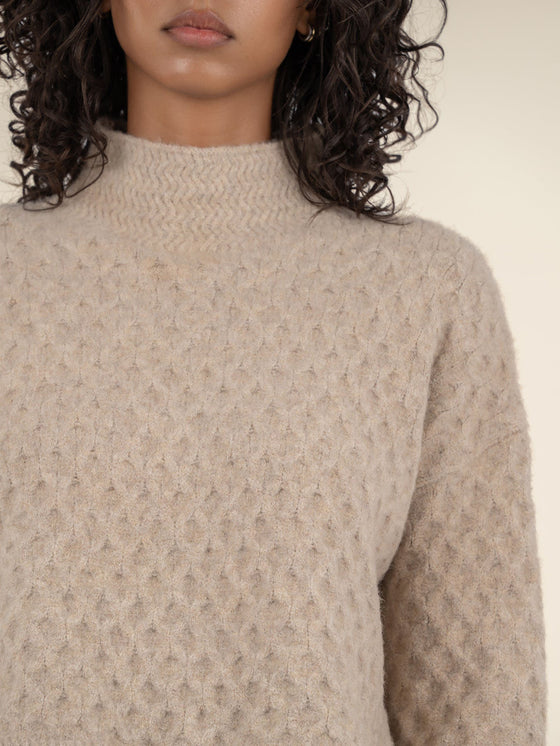 Adah Textured Sweater in Oat meal