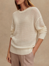 Varley Kershaw Knit Sweater in Egret