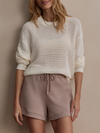 Varley Kershaw Knit Sweater in Egret
