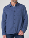 Button Up Long Sleeve Shirt in Blue Slate Multi