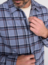 Liverpool's Long Sleeve Button Up Knit Shirt in Blue Wine Multi