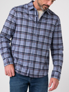Liverpool's Long Sleeve Button Up Knit Shirt in Blue Wine Multi