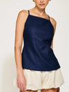 Line and Dot Eline Apron Top in Navy