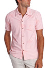 Criquet Terrycloth Button Down in Flamingo Jacquard