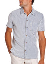 Criquet Terrycloth Button Down in Striped Jacquard Natural