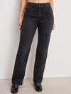 Good American Soft Tech Good True Straight Jean in Black343
