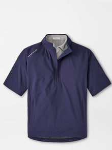  Peter Millar Shield Short-Sleeve Rain Shell in Navy