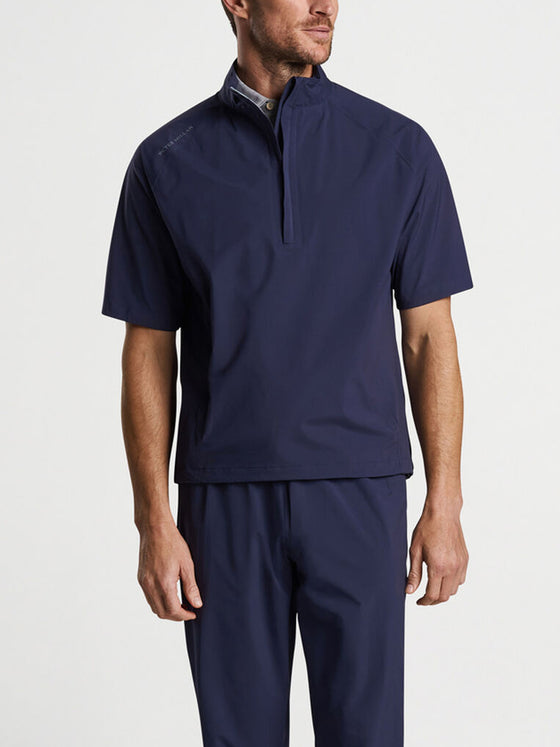 Peter Millar Shield Short-Sleeve Rain Shell in Navy