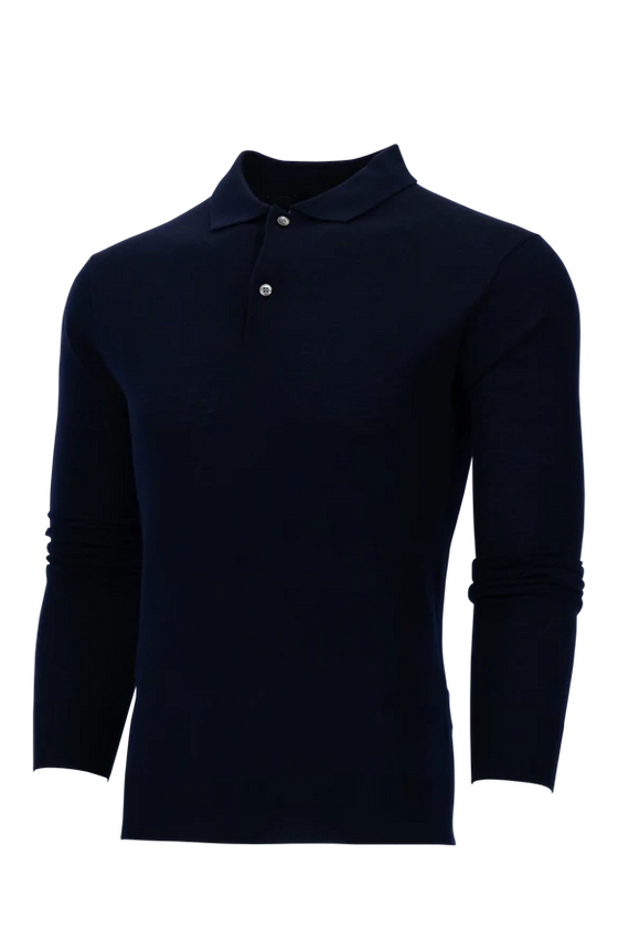 Greyson Saratoga Sweater Polo in Maltese Blue