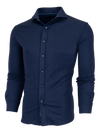 Greyson Herringbow Woodward Knit Shirt in Maltese Blue