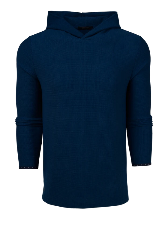 Greyson Traverse Waffle Hoodie in Maltese Blue