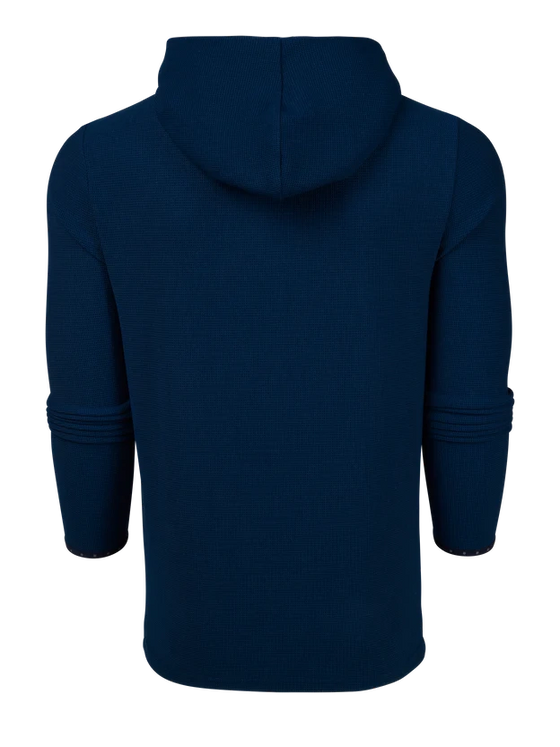 Greyson Traverse Waffle Hoodie in Maltese Blue