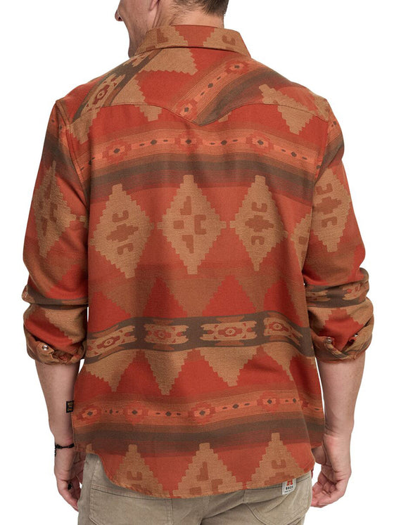 Howler Bros Sheridan Flannel Mitla Motif in Terracotta