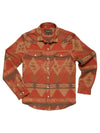 Howler Bros Sheridan Flannel Mitla Motif in Terracotta
