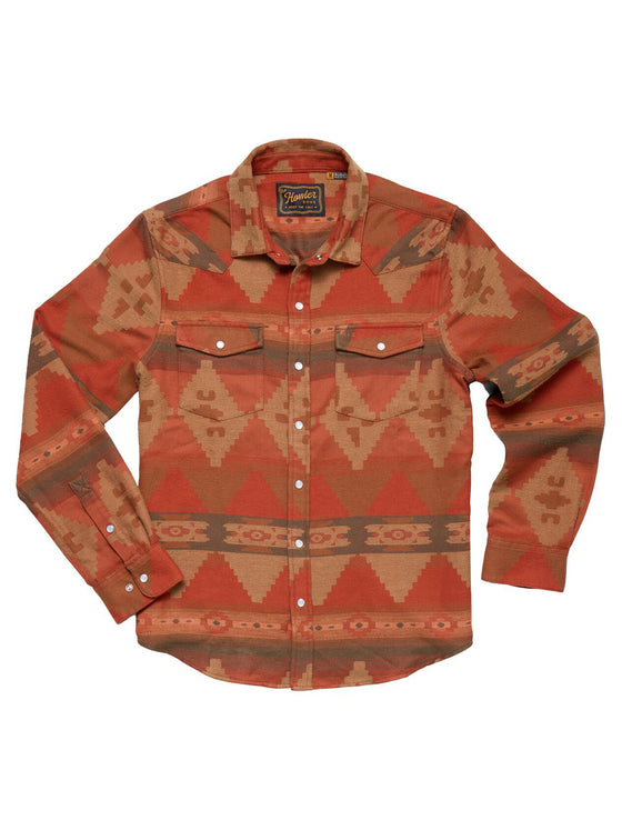 Howler Bros Sheridan Flannel Mitla Motif in Terracotta