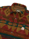 Howler Bros Allegheny Fleece Overshirt: Mitla Motifs in Brick