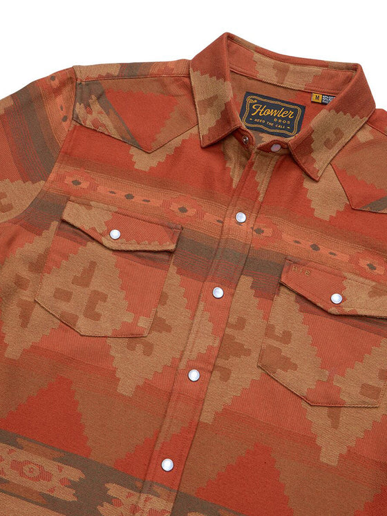 Howler Bros Sheridan Flannel Mitla Motif in Terracotta