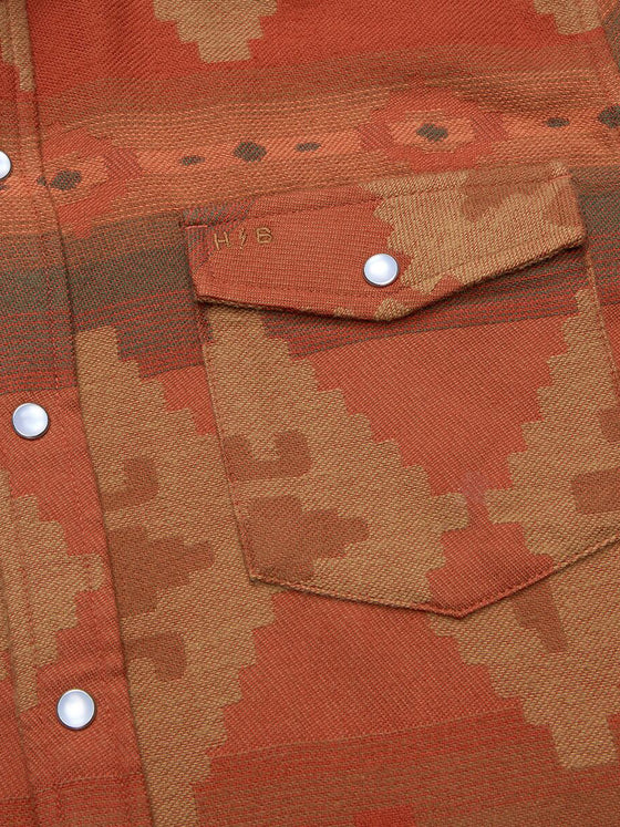 Howler Bros Sheridan Flannel Mitla Motif in Terracotta