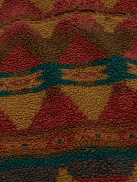 Howler Bros Allegheny Fleece Overshirt: Mitla Motifs in Brick