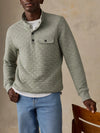 Faherty Brand Epic Quilted Fleece Pullover in Pine Rock Heather