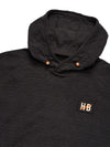 Howler Bros Palo Duro Fleece Hoodie: Mountain Grid in Antique Black lightening bolt