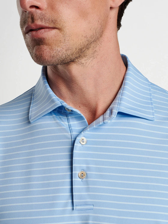 Peter Millar Drum Performance Jersey Polo in Cottage Blue