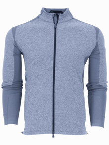  Sequoia Luxe Hybrid Full Zip Jacket in Light Heather Grey Greyson