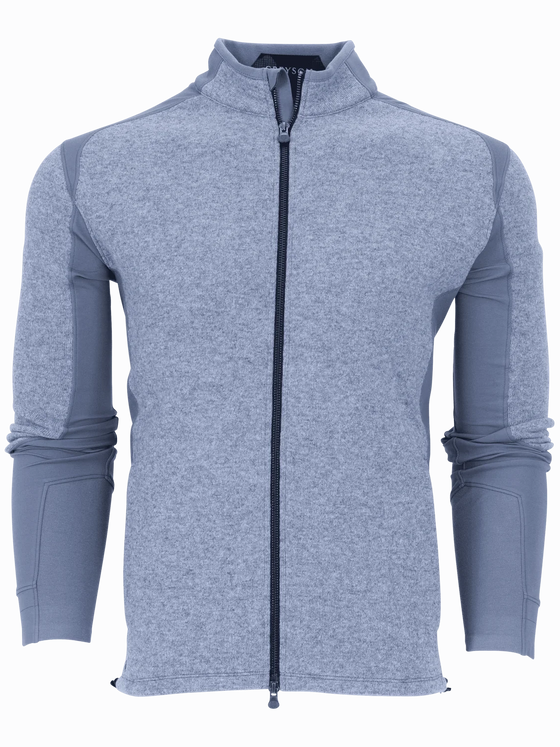 Sequoia Luxe Hybrid Full Zip Jacket in Light Heather Grey Greyson