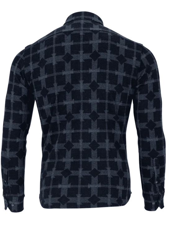 Greyson Woodward Fleece Knit Shirt in Shepherd Black
