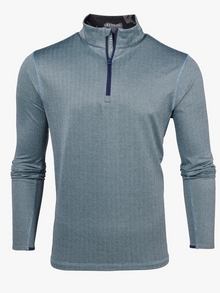  Greyson Herringbone Tate Quarter Zip in Topaz Heather