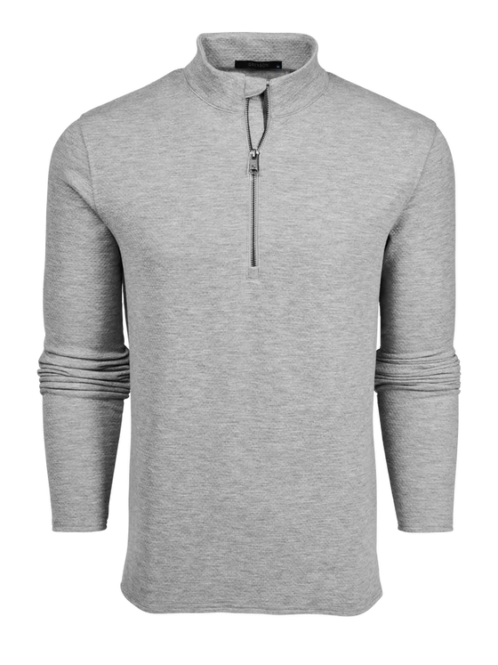 Greyson Troy Quarter Zip in Smoke Heather