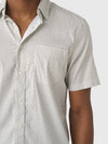 Faherty Brand Movement Short Sleeve Shirt in Sage Scallop Shell