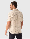 Faherty Brand Short Sleeve Palma Linen Shirt Night Palm trees