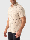 Faherty Brand Short Sleeve Palma Linen Shirt Night Palm trees