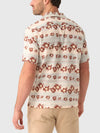 Faherty Brand Short-Sleeve Breeze Camp Shirt Teal Hibiscus Stripe