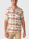 Faherty Brand Short-Sleeve Breeze Camp Shirt Teal Hibiscus Stripe